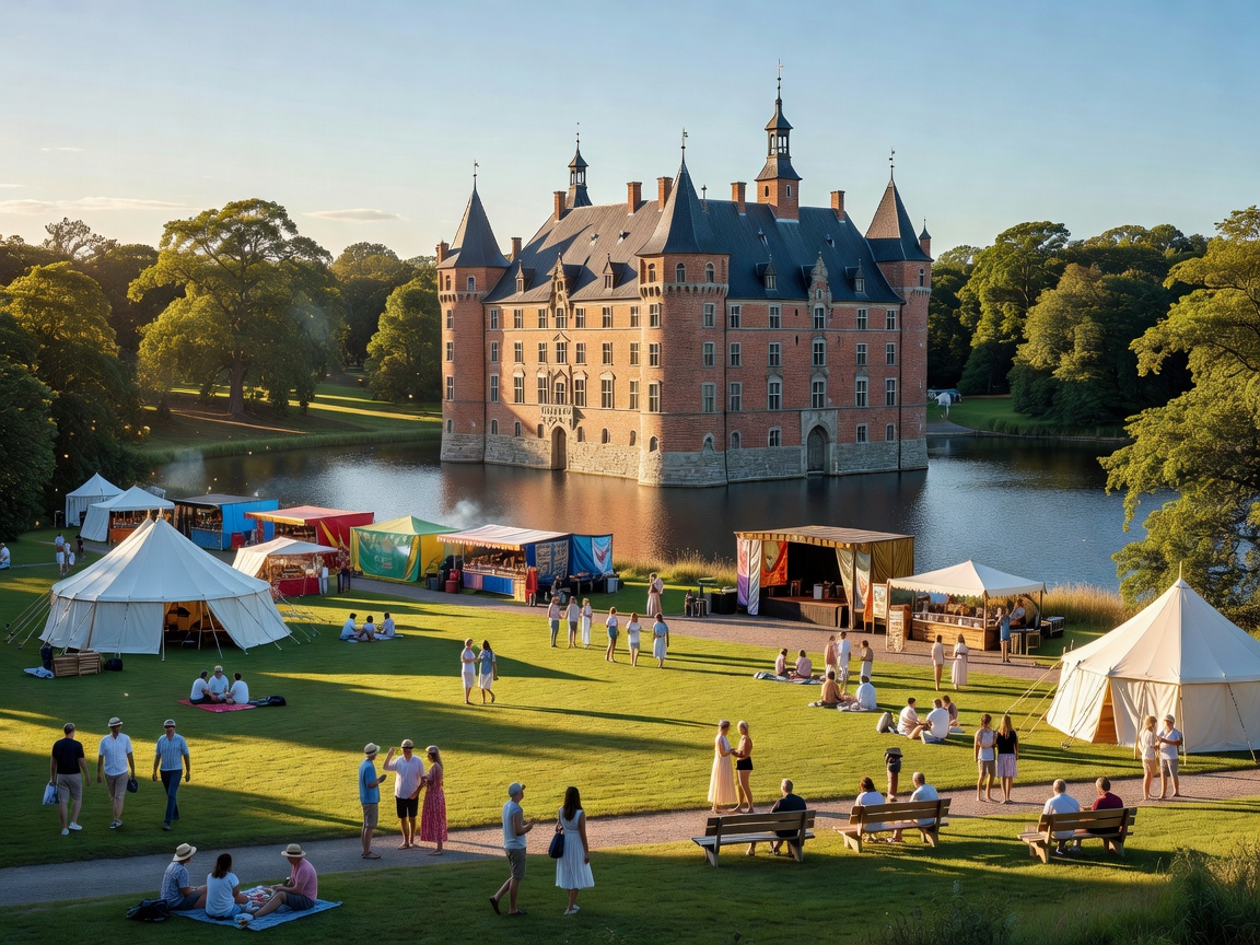 Heartland Festival grounds at Egeskov Castle surrounded by ancient trees